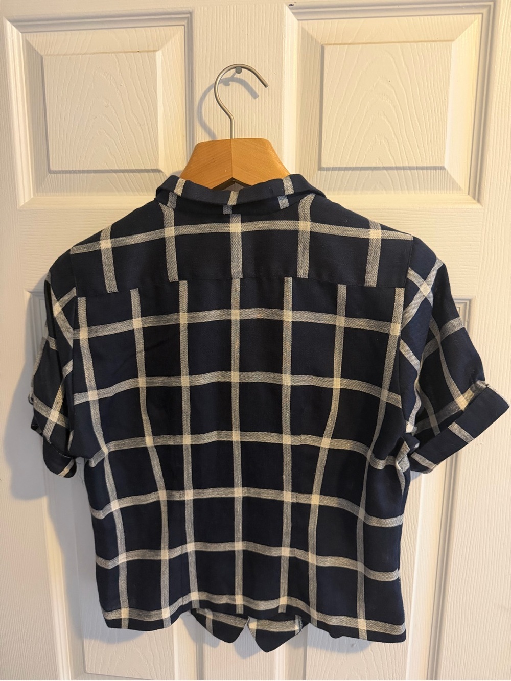 Vintage 90s Stagecraft Japanese Retro Windowpane Grid Blouse Doublebreasted crop - Picture 2 of 8